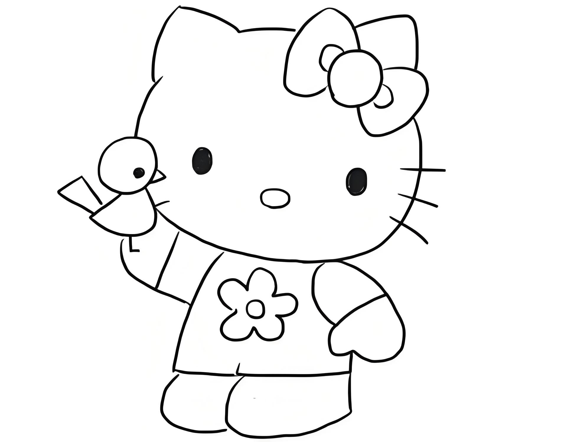 hello kitty color page - printable coloring pages for kids
