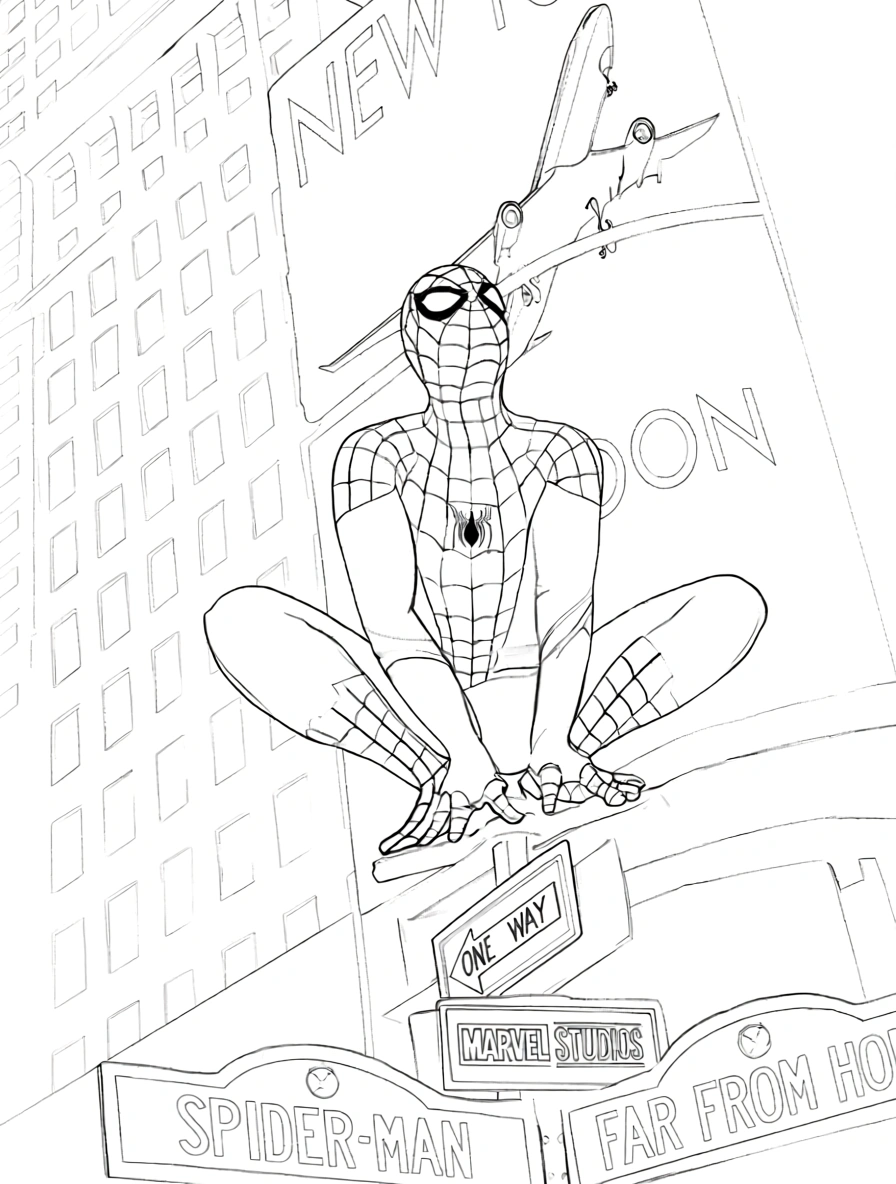 spiderman color page - coloring pages free