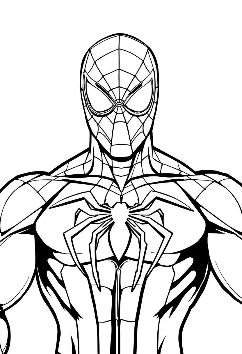 spiderman color page - adult coloring pages