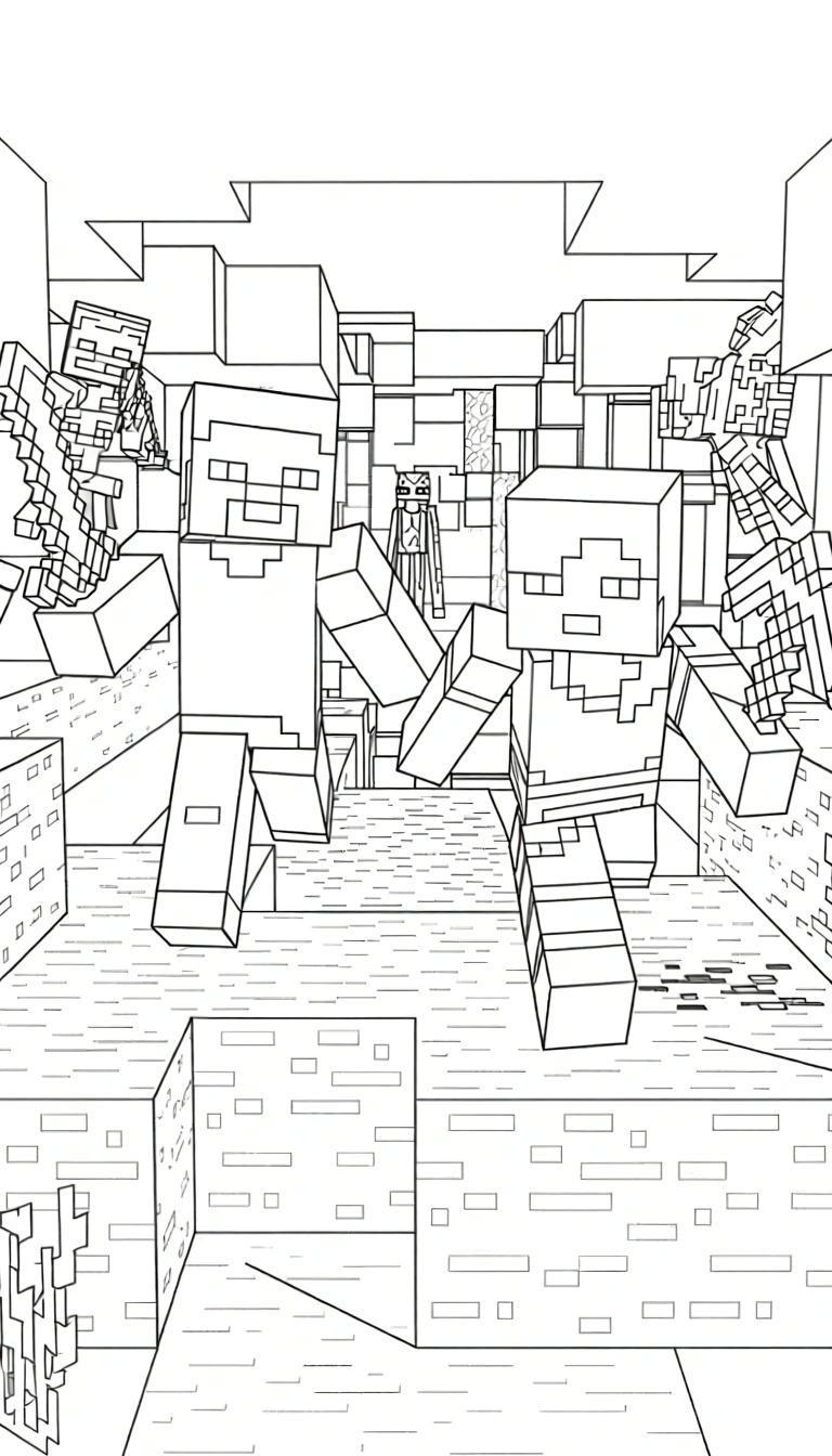 minecraft movie coloring pages - adult coloring books