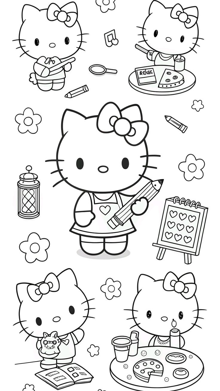 hello kitty halloween coloring page - coloring page for kids