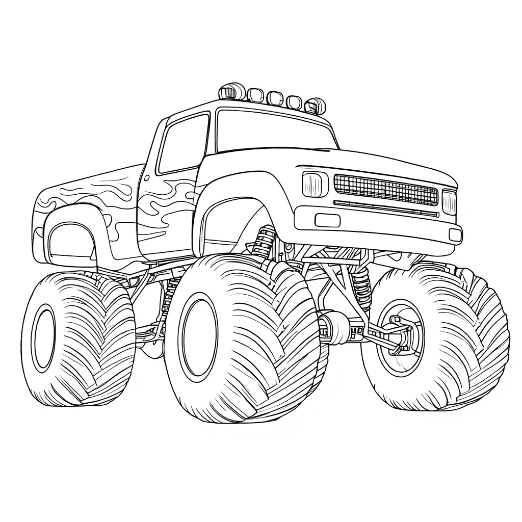 monster truck coloring page - coloring sheet