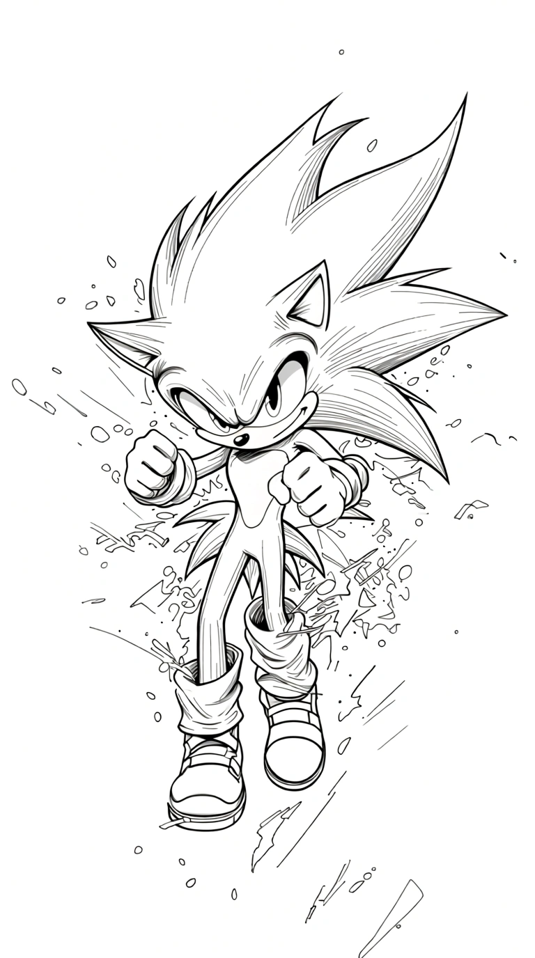 sonic coloring page - printable coloring pages