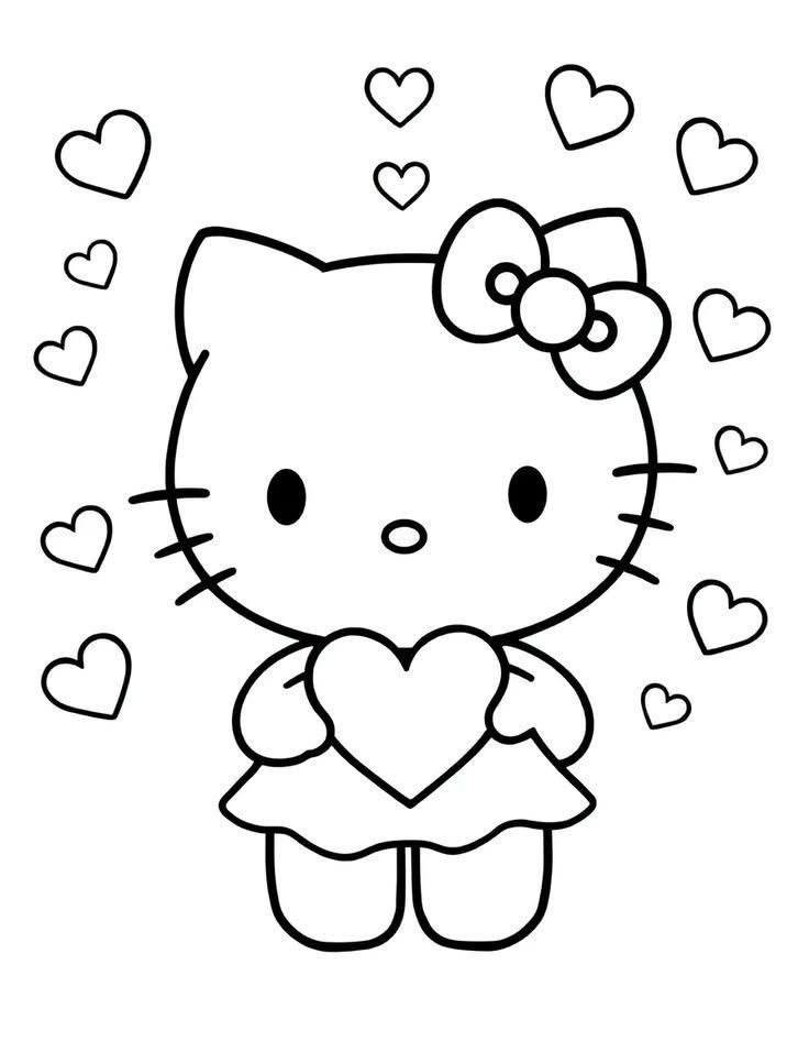 coloring page hello kitty - coloring pages for kids