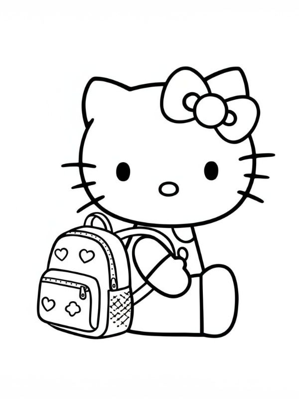 coloring page hello kitty - kids coloring pages