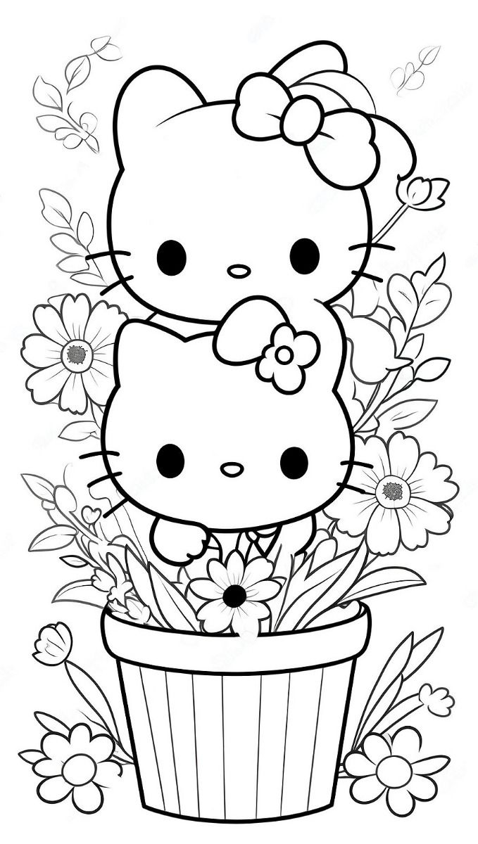 hello kitty and friends coloring pages - coloring pages for kids