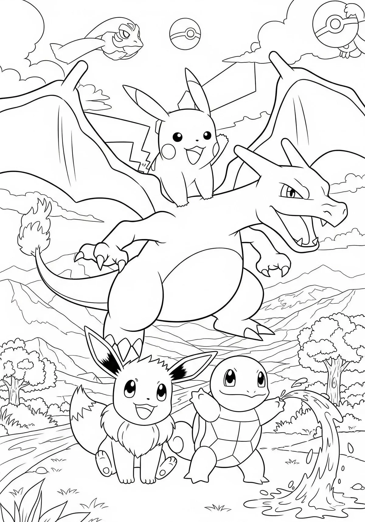 pokemon coloring page - free printable coloring pages
